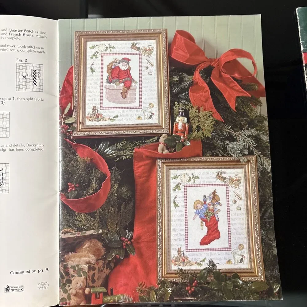 Vintage Cross Stitch Christmas Pattern Lot Of 3. leisure Arts, Gloria & Pat, BKW